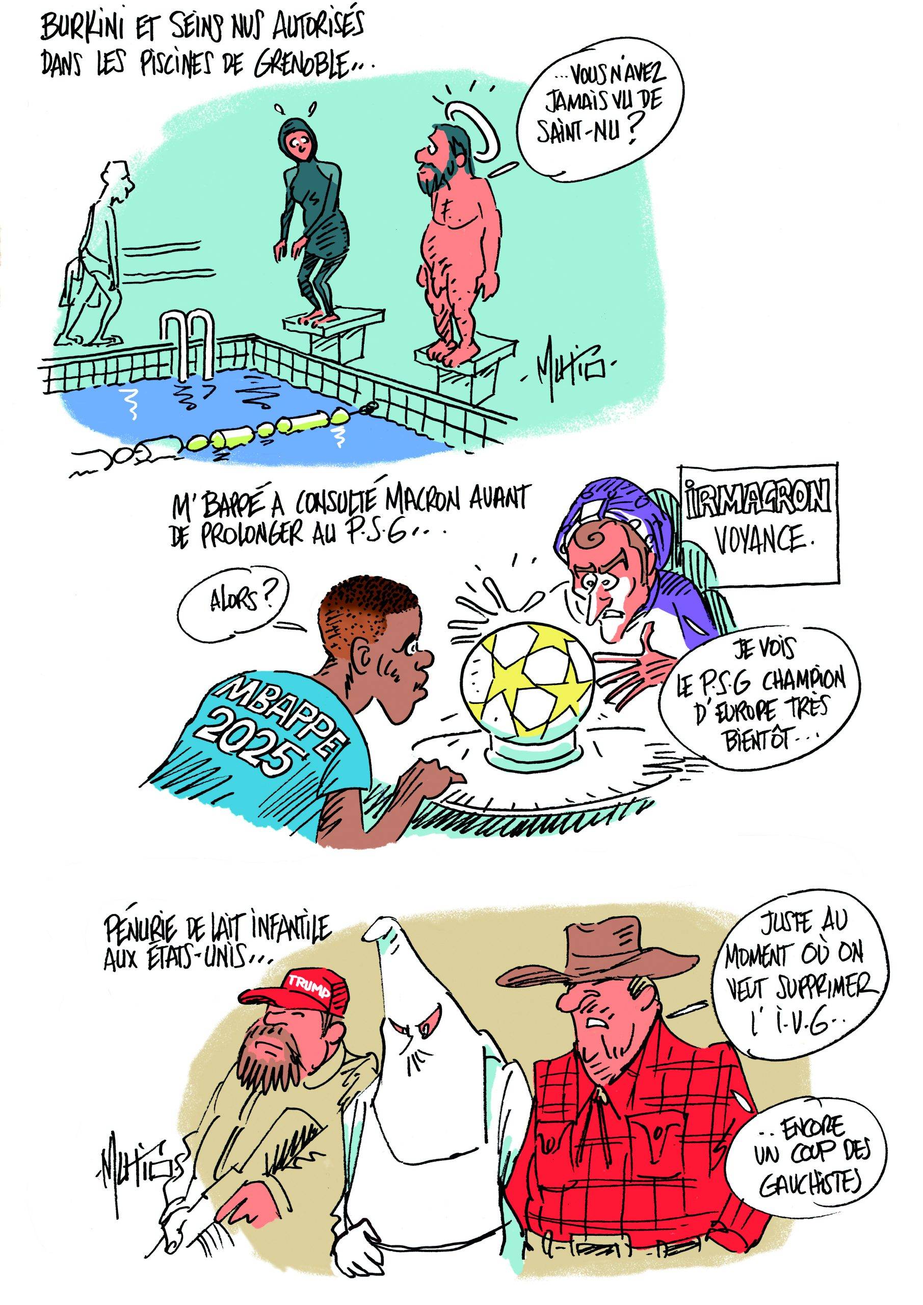 Burkini, Mbappé et pénurie de lait