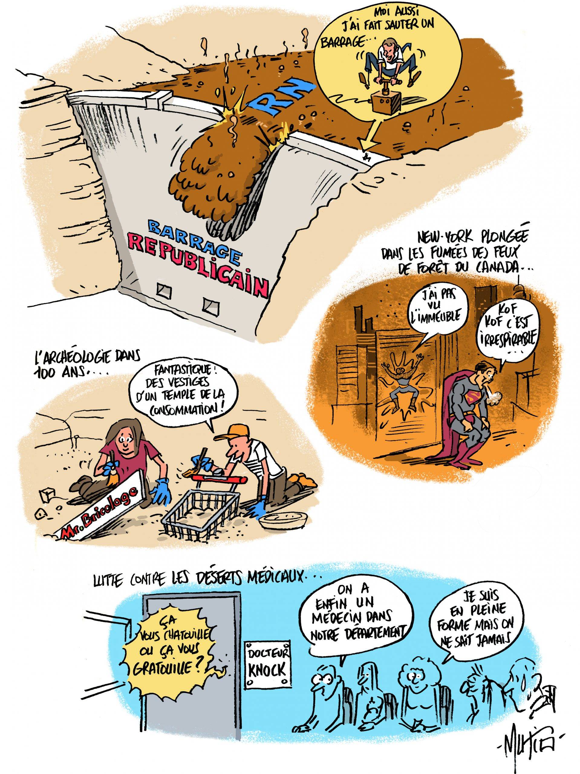 Barrage, vestiges, feux de forêt et déserts…