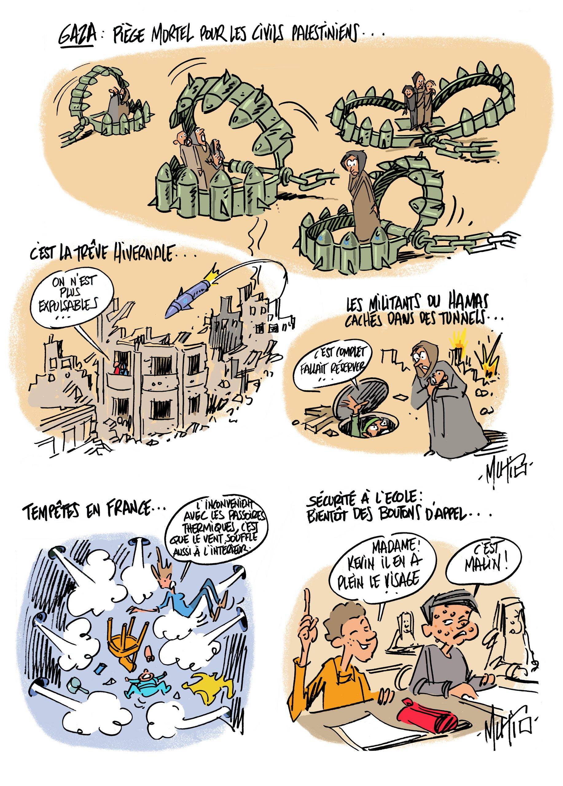 Piège, tempête et boutons