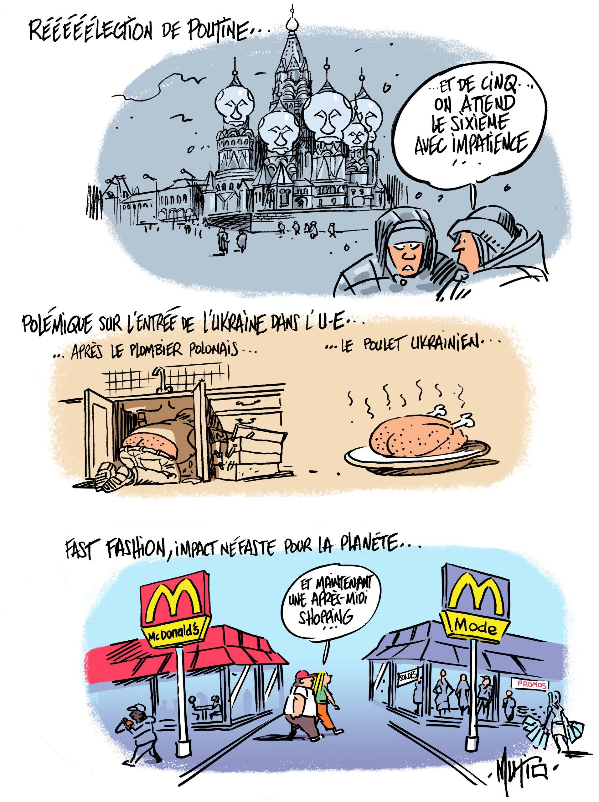 Poutine, poulet ukrainien et fast fashion