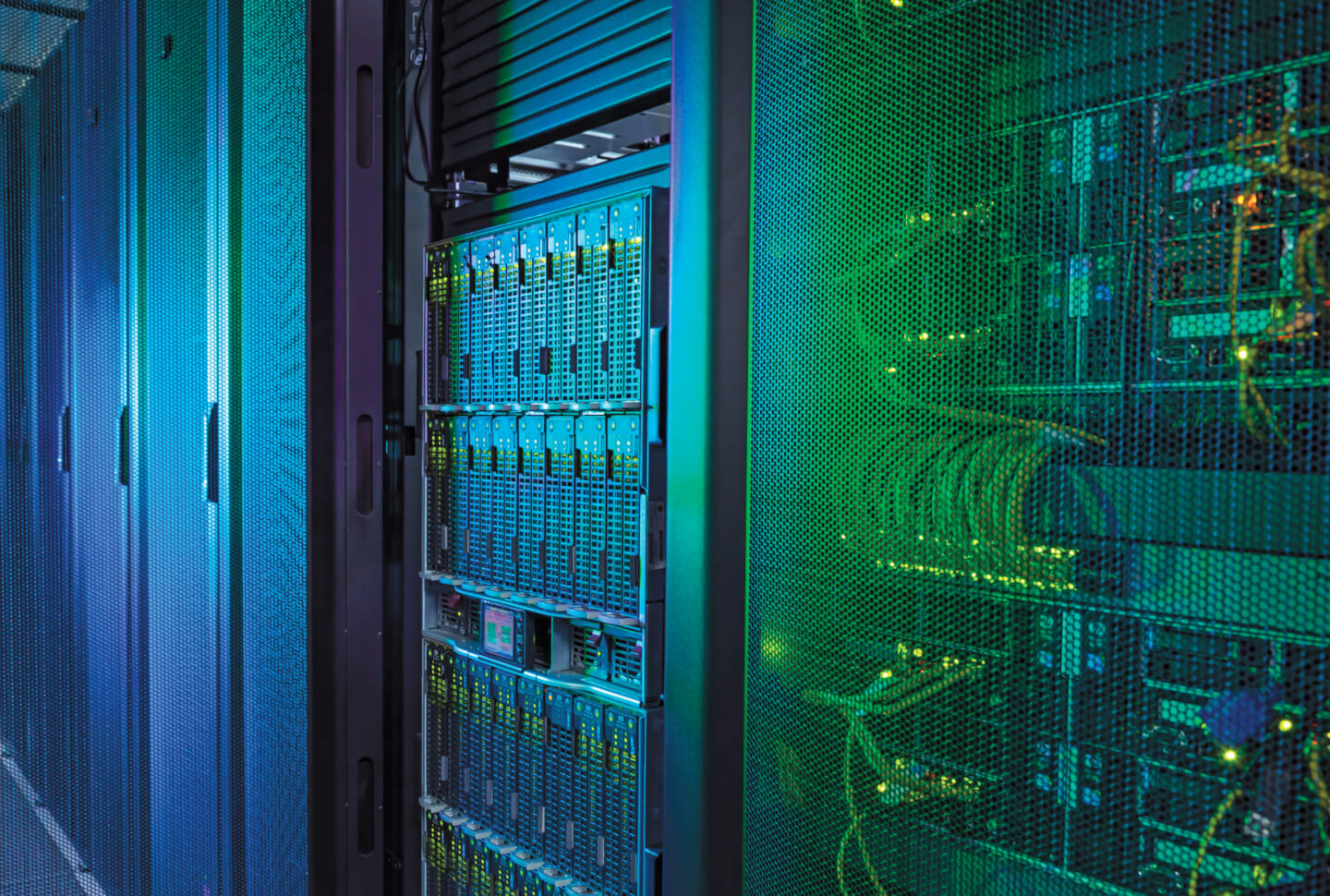 Supercomputer,,Rackmounted,Servers,In,A,Datacenter,,Modern,Telecommunications,,Artificial,Intelligence,