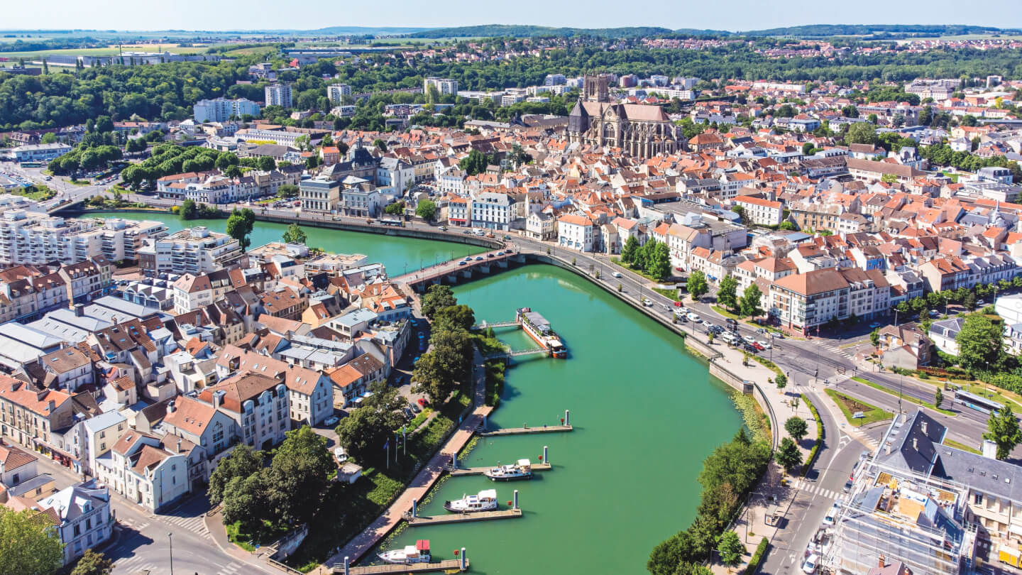 Aerial,View,Of,The,Port,Of,Meaux,On,The,Marne