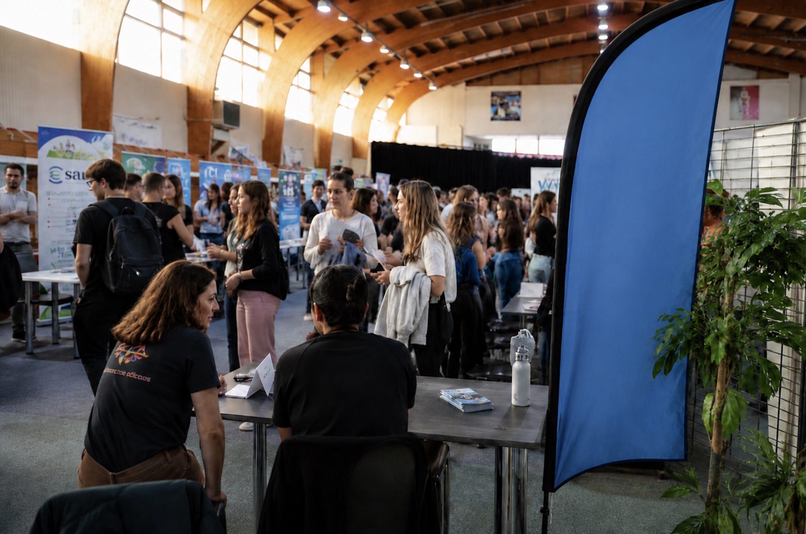 Stands et visiteurs lors d'une Journée Prévention grand public